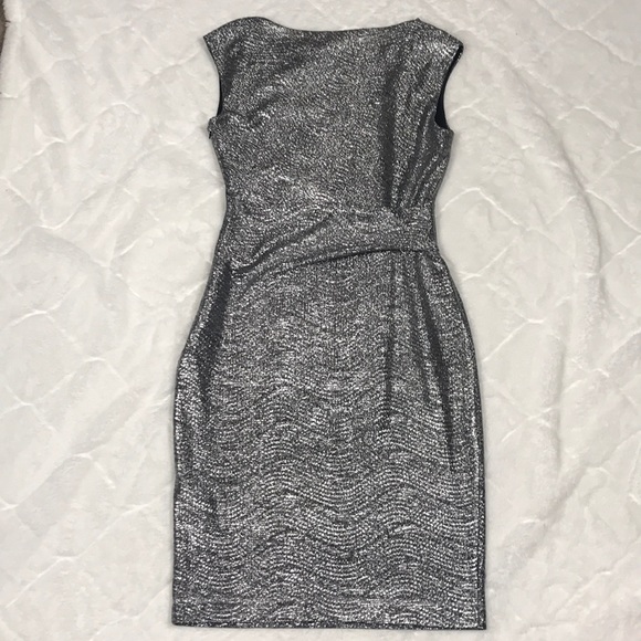 Vince Camuto Silver Metallic Dress (6) - Picture 4 of 7